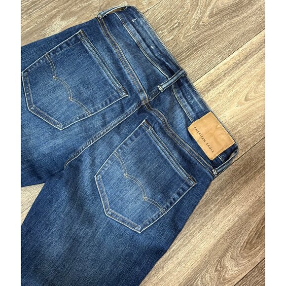 AMERICAN EAGLE NEXT LEVEL AIRFLEX WOMENS 28X30 DENIM BLUE STRETCH SLIM STRAIGHT - Picture 6 of 9